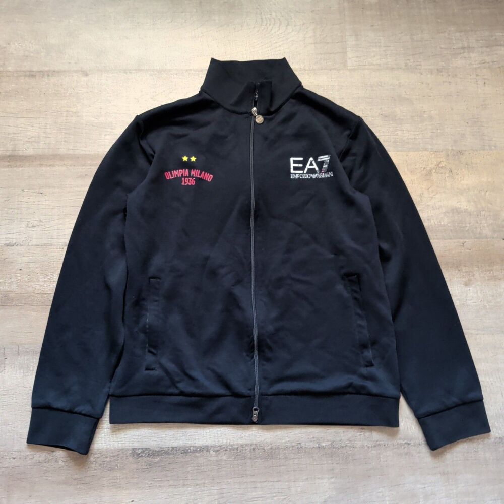 EA7 Emporio Armani Olimpia Milano Track Jacket Mens Black Full Zip Sweatshirt XL